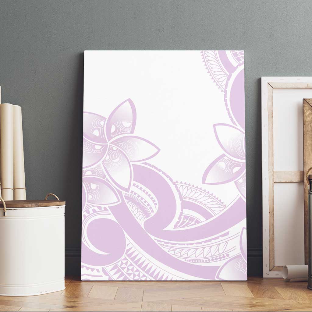 Polynesian Tribal Plumeria Lotu Tamaiti Canvas Wall Art Pastel Mauve - Polynesian Pride