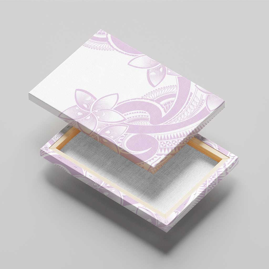 Polynesian Tribal Plumeria Lotu Tamaiti Canvas Wall Art Pastel Mauve - Polynesian Pride