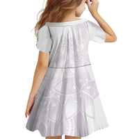 Polynesian Tribal Plumeria Lotu Tamaiti Family Matching Off Shoulder Maxi Dress and Hawaiian Shirt Pastel Mauve - Polynesian Pride