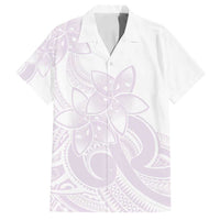Polynesian Tribal Plumeria Lotu Tamaiti Family Matching Off Shoulder Short Dress and Hawaiian Shirt Pastel Mauve LT9 Dad's Shirt - Short Sleeve Mauve - Polynesian Pride