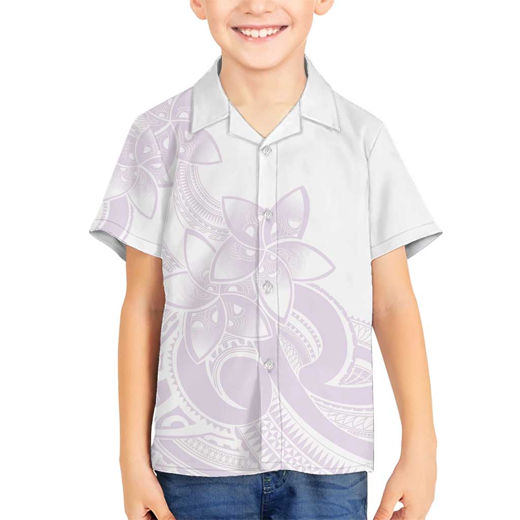 Polynesian Tribal Plumeria Lotu Tamaiti Family Matching Puletasi and Hawaiian Shirt Pastel Mauve LT9 Son's Shirt Mauve - Polynesian Pride
