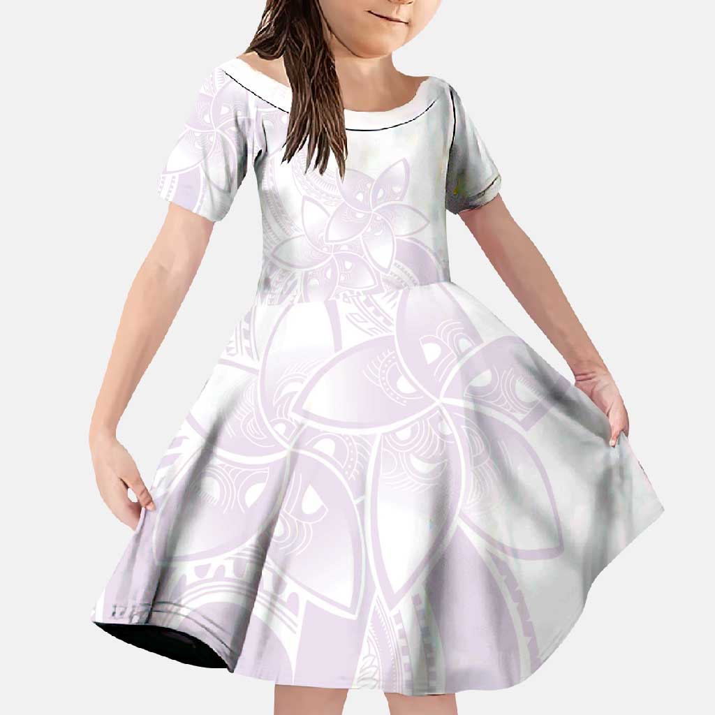 Polynesian Tribal Plumeria Lotu Tamaiti Family Matching Summer Maxi Dress and Hawaiian Shirt Pastel Mauve - Polynesian Pride