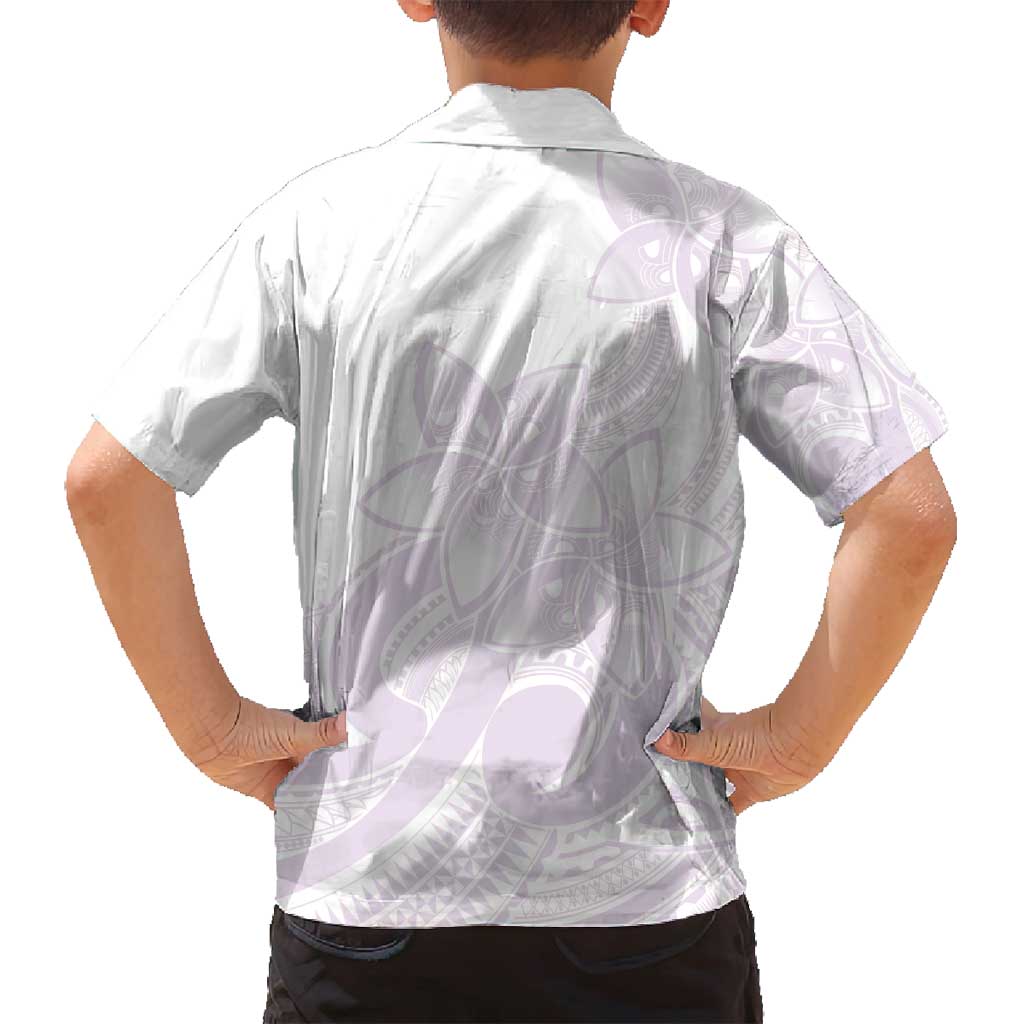 Polynesian Tribal Plumeria Lotu Tamaiti Family Matching Tank Maxi Dress and Hawaiian Shirt Pastel Mauve - Polynesian Pride