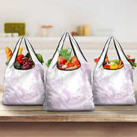 Polynesian Tribal Plumeria Lotu Tamaiti Grocery Bag Pastel Mauve LT9 3-pack One Size Mauve - Polynesian Pride