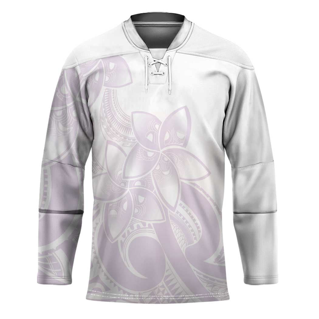 Polynesian Tribal Plumeria Lotu Tamaiti Hockey Jersey Pastel Mauve LT9 Unisex Mauve - Polynesian Pride