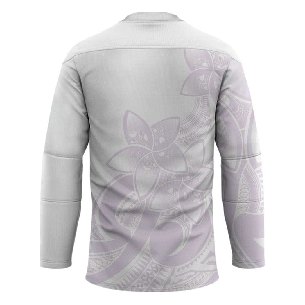 Polynesian Tribal Plumeria Lotu Tamaiti Hockey Jersey Pastel Mauve LT9 - Polynesian Pride