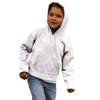 Polynesian Tribal Plumeria Lotu Tamaiti Kid Hoodie Pastel Mauve - Polynesian Pride