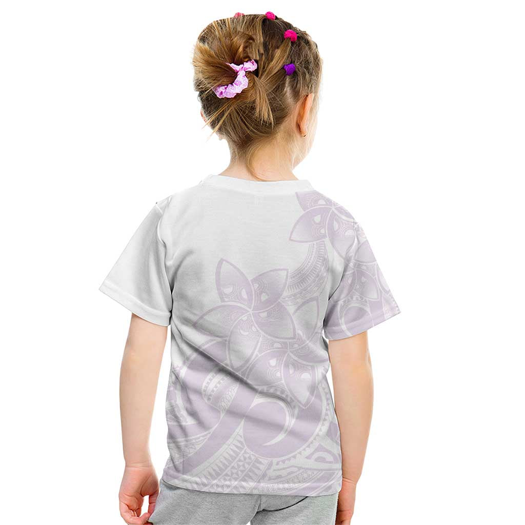 Polynesian Tribal Plumeria Lotu Tamaiti Kid T Shirt Pastel Mauve - Polynesian Pride
