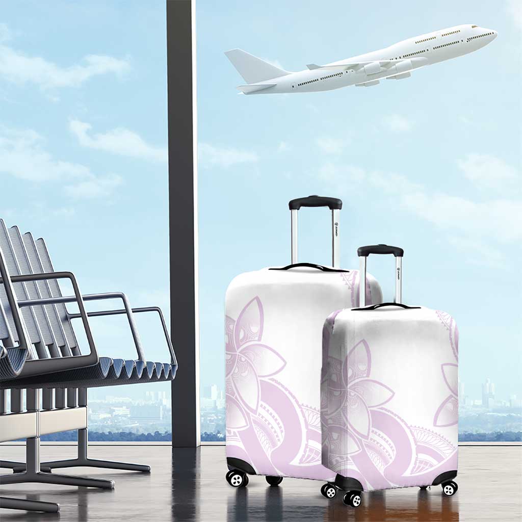 Polynesian Tribal Plumeria Lotu Tamaiti Luggage Cover Pastel Mauve - Polynesian Pride