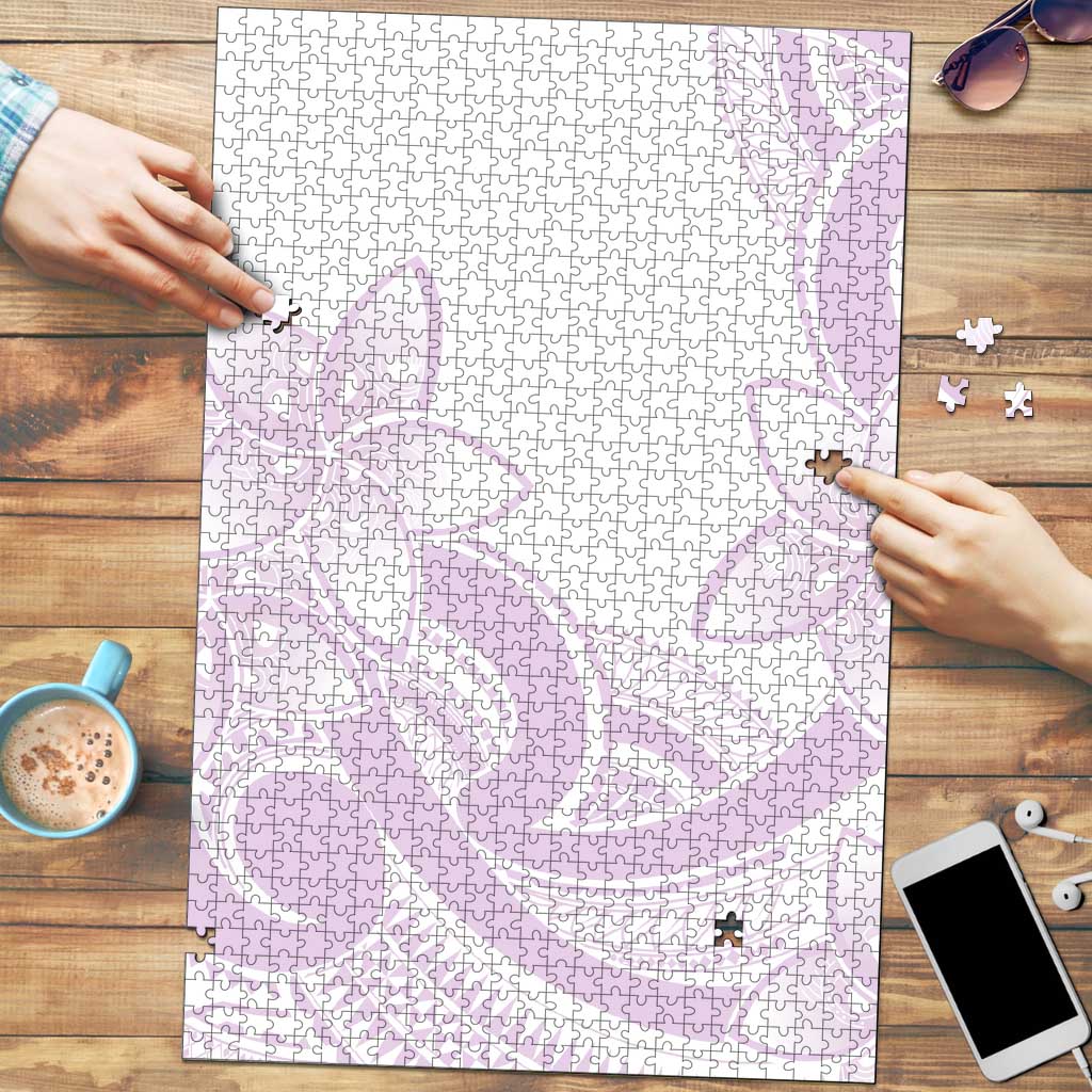 Polynesian Tribal Plumeria Lotu Tamaiti Puzzle Pastel Mauve LT9 Mauve - Polynesian Pride
