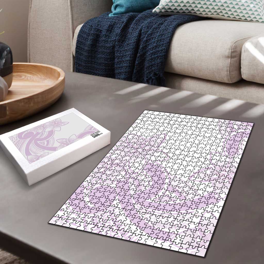 Polynesian Tribal Plumeria Lotu Tamaiti Puzzle Pastel Mauve - Polynesian Pride