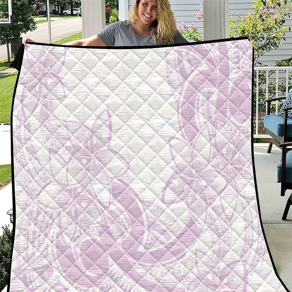 Polynesian Tribal Plumeria Lotu Tamaiti Quilt Pastel Mauve LT9 Mauve - Polynesian Pride