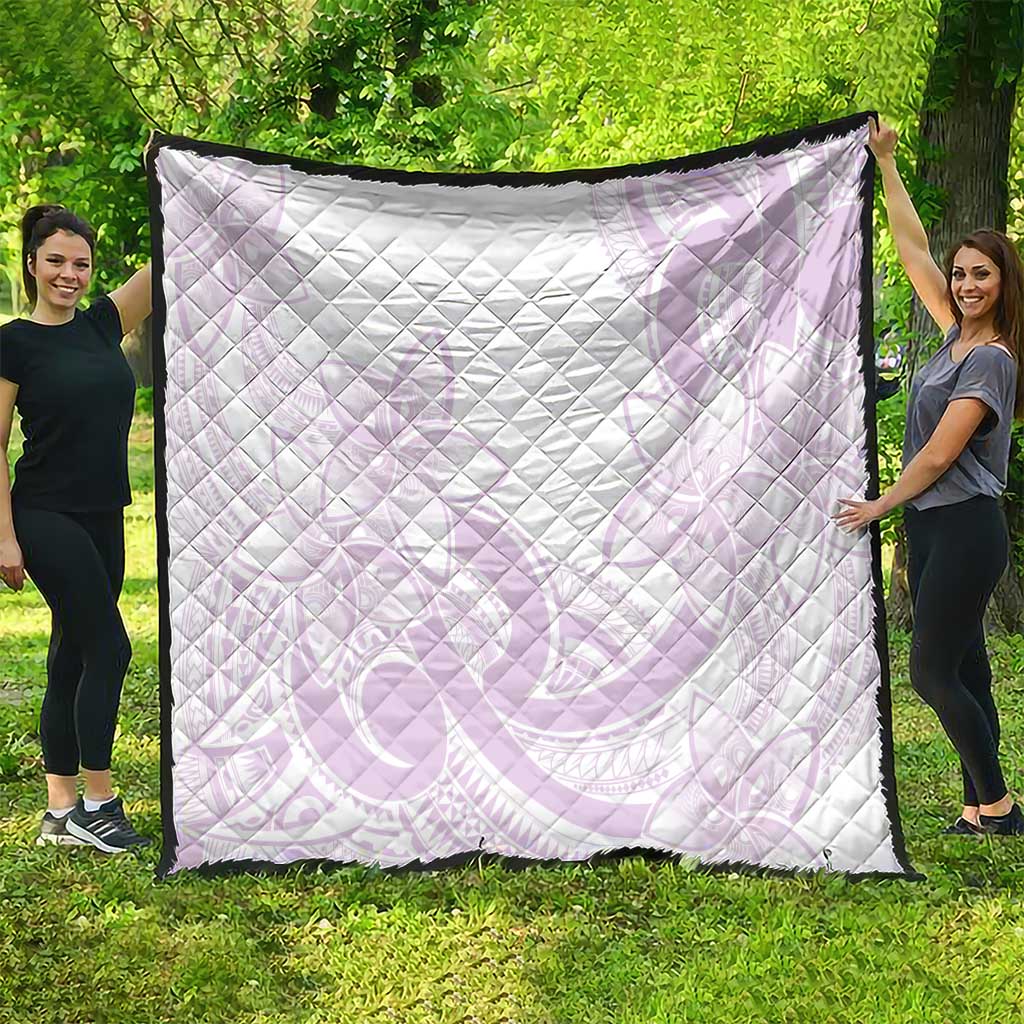 Polynesian Tribal Plumeria Lotu Tamaiti Quilt Pastel Mauve LT9 - Polynesian Pride