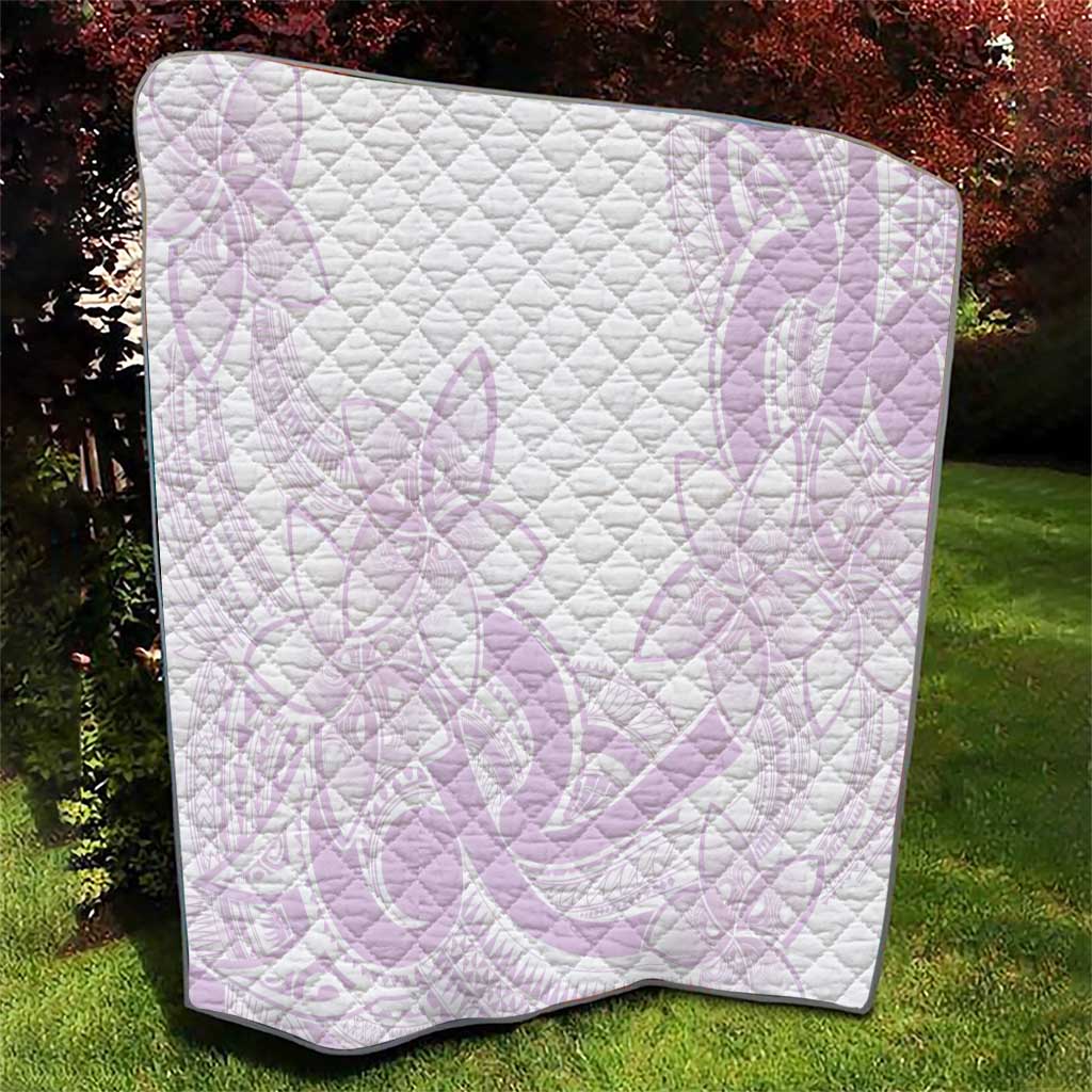 Polynesian Tribal Plumeria Lotu Tamaiti Quilt Pastel Mauve LT9 - Polynesian Pride