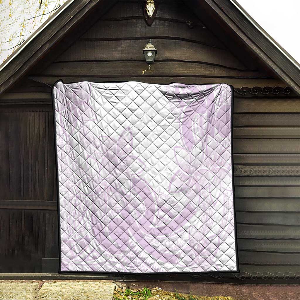 Polynesian Tribal Plumeria Lotu Tamaiti Quilt Pastel Mauve LT9 - Polynesian Pride