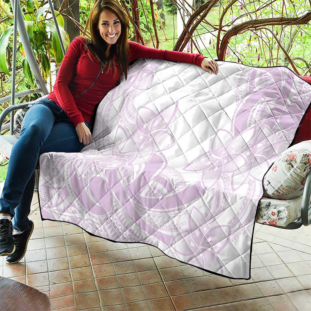 Polynesian Tribal Plumeria Lotu Tamaiti Quilt Pastel Mauve LT9 - Polynesian Pride