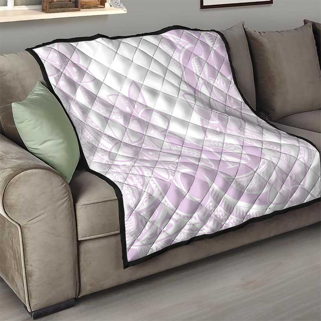 Polynesian Tribal Plumeria Lotu Tamaiti Quilt Pastel Mauve LT9 - Polynesian Pride