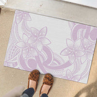 Polynesian Tribal Plumeria Lotu Tamaiti Rubber Doormat Pastel Mauve LT9 - Polynesian Pride