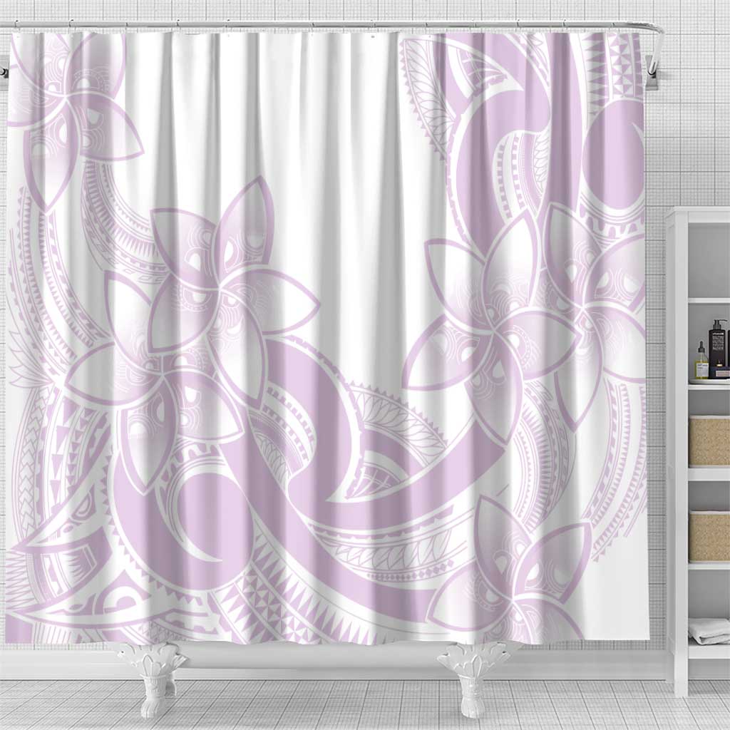 Polynesian Tribal Plumeria Lotu Tamaiti Shower Curtain Pastel Mauve - Polynesian Pride