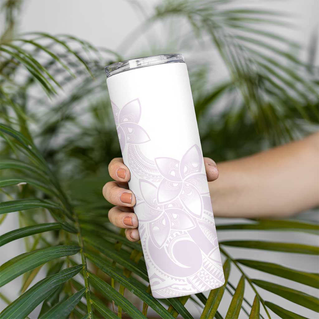 Polynesian Tribal Plumeria Lotu Tamaiti Skinny Tumbler Pastel Mauve - Polynesian Pride