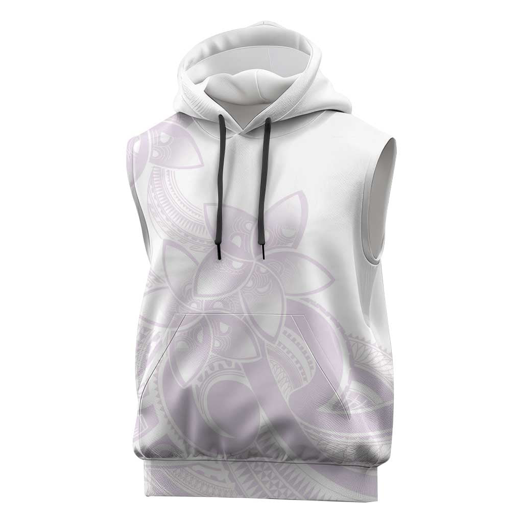 Polynesian Tribal Plumeria Lotu Tamaiti Sleeveless Hoodie Pastel Mauve - Polynesian Pride