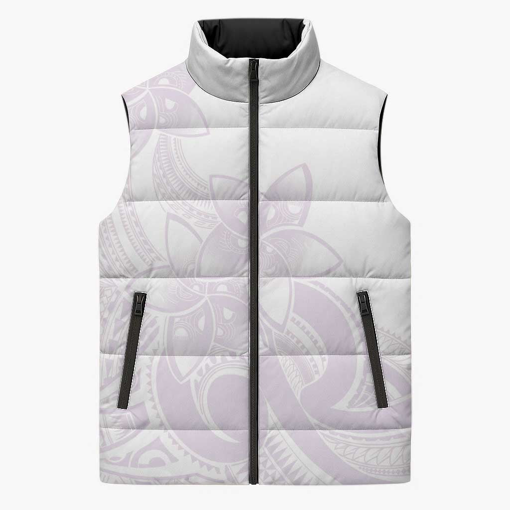 Polynesian Tribal Plumeria Lotu Tamaiti Sleeveless Puffer Jacket Pastel Mauve LT9 Unisex Mauve - Polynesian Pride