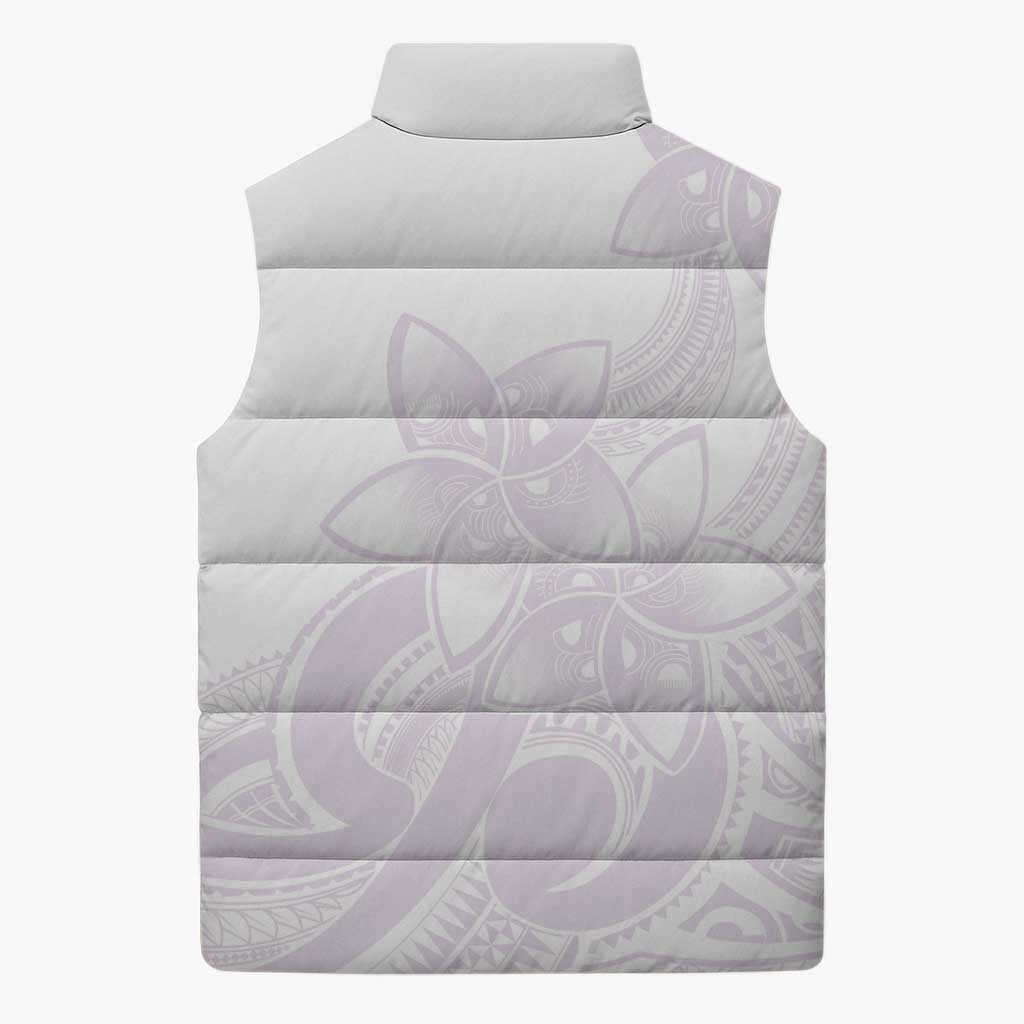 Polynesian Tribal Plumeria Lotu Tamaiti Sleeveless Puffer Jacket Pastel Mauve LT9 - Polynesian Pride