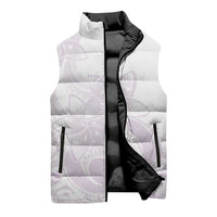 Polynesian Tribal Plumeria Lotu Tamaiti Sleeveless Puffer Jacket Pastel Mauve LT9 - Polynesian Pride