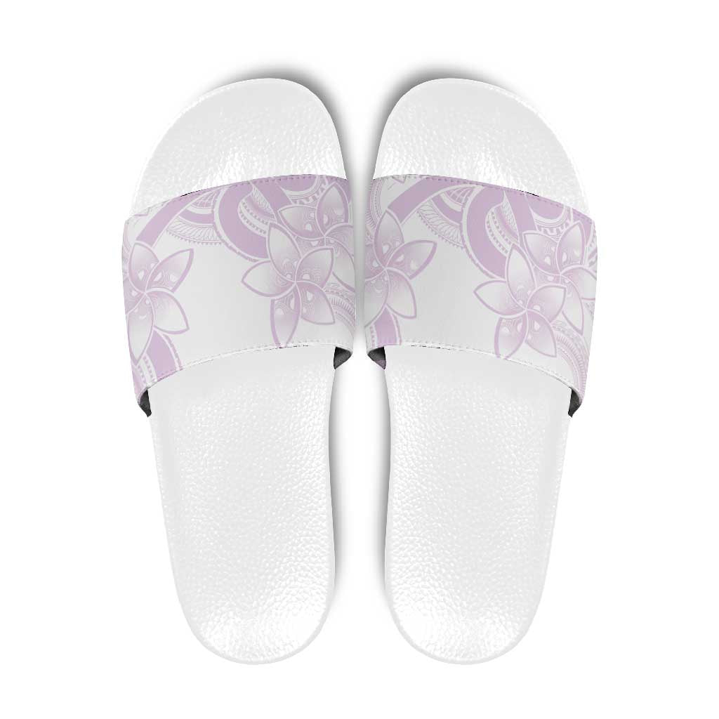 Polynesian Tribal Plumeria Lotu Tamaiti Slide Sandals Pastel Mauve LT9 Mauve - Polynesian Pride