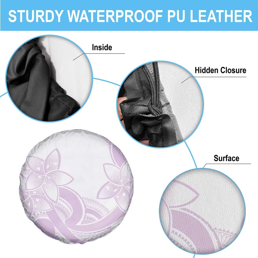 Polynesian Tribal Plumeria Lotu Tamaiti Spare Tire Cover Pastel Mauve - Polynesian Pride