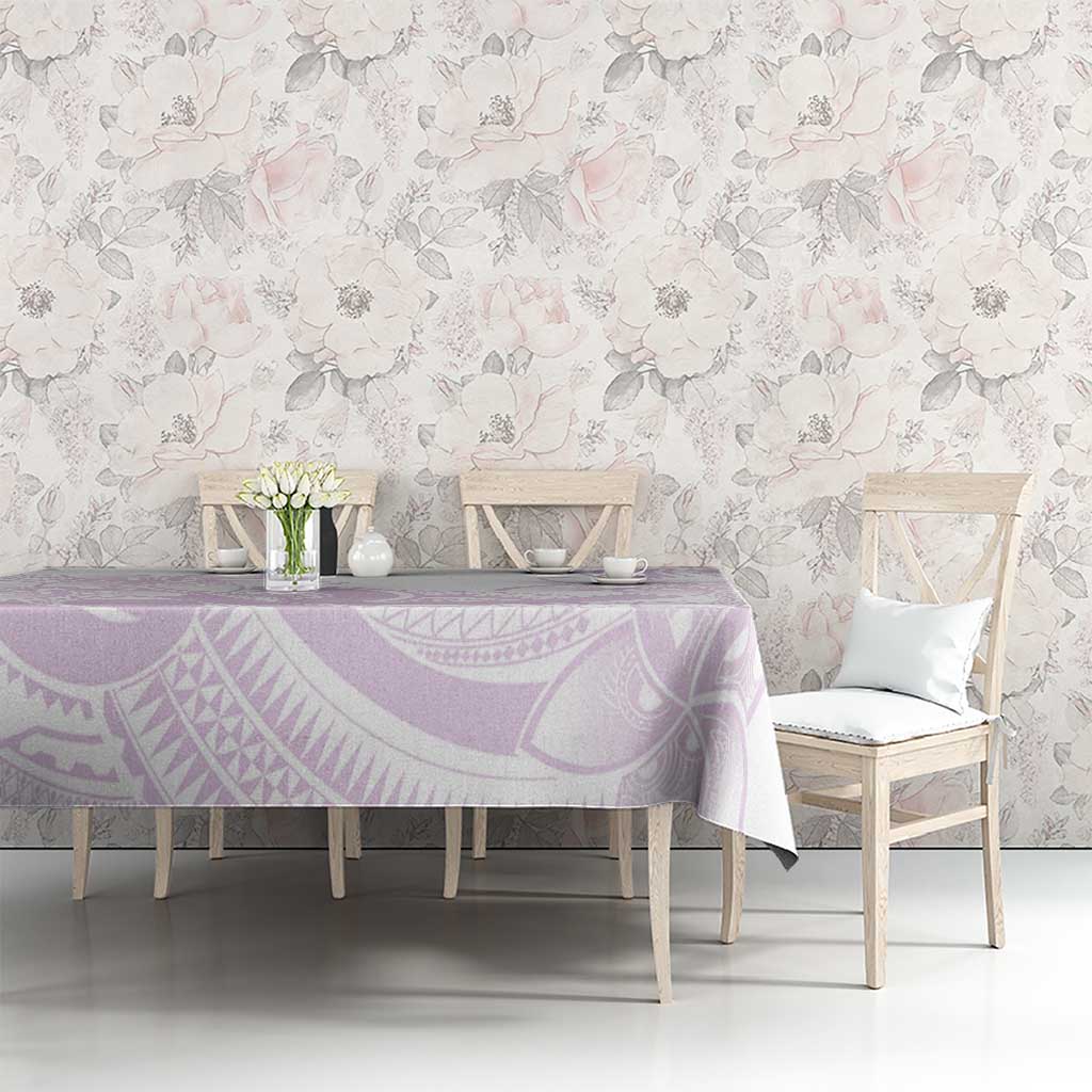 Polynesian Tribal Plumeria Lotu Tamaiti Tablecloth Pastel Mauve - Polynesian Pride