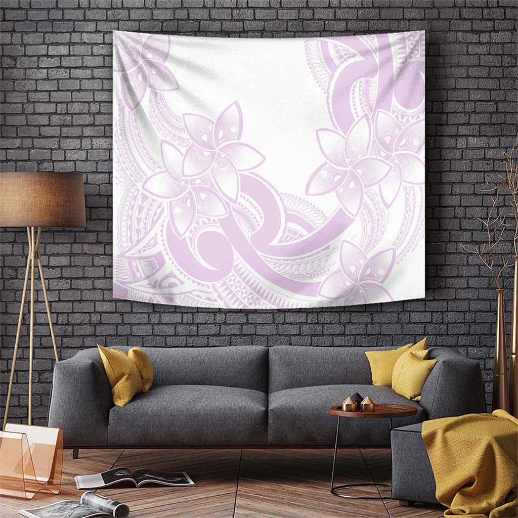 Polynesian Tribal Plumeria Lotu Tamaiti Tapestry Pastel Mauve - Polynesian Pride
