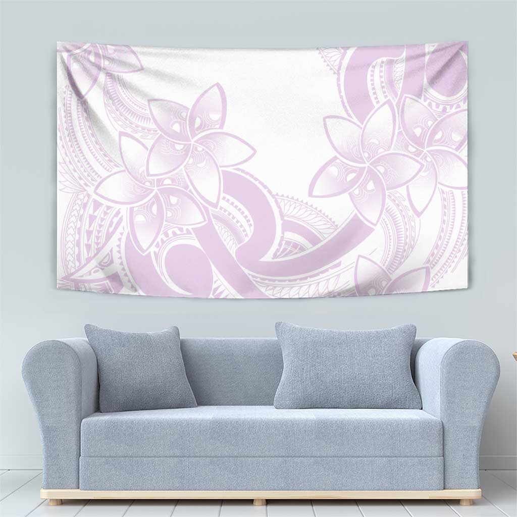 Polynesian Tribal Plumeria Lotu Tamaiti Tapestry Pastel Mauve - Polynesian Pride