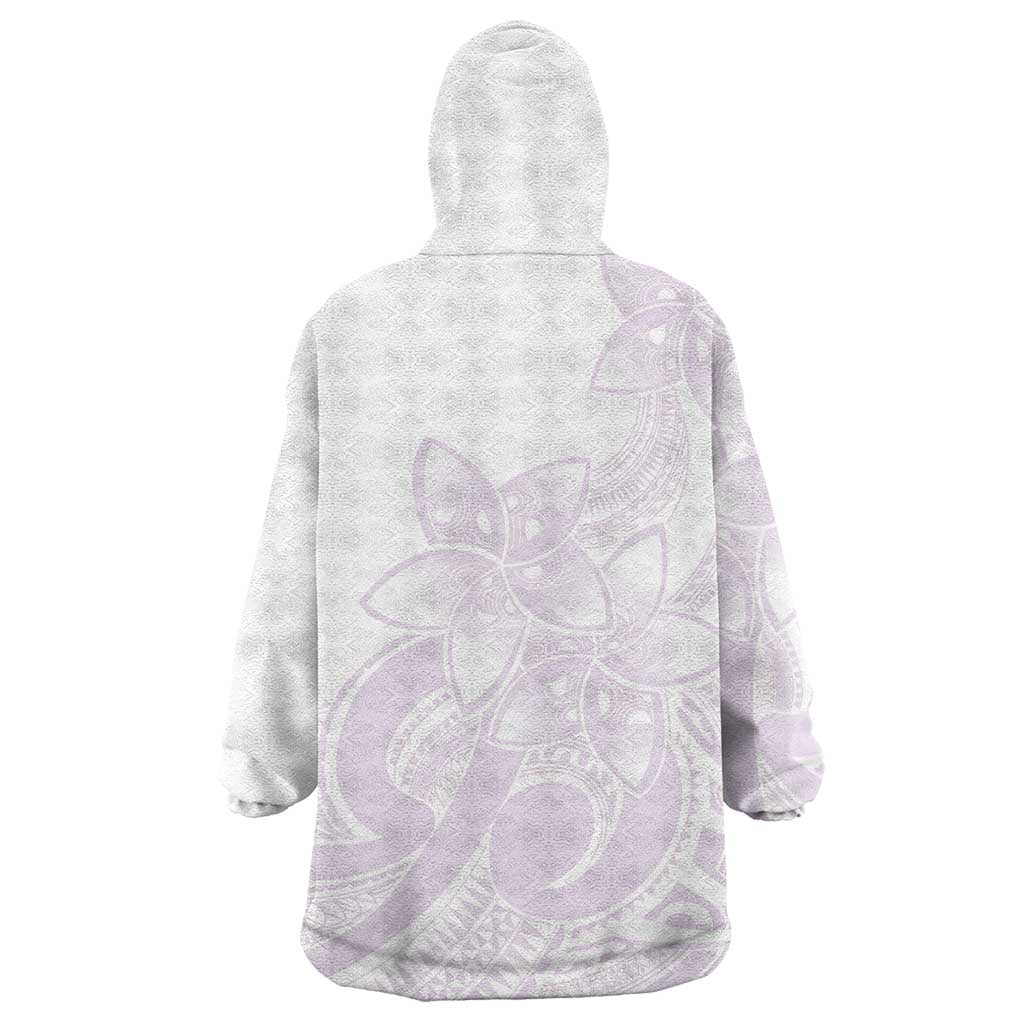 Polynesian Tribal Plumeria Lotu Tamaiti Wearable Blanket Hoodie Pastel Mauve - Polynesian Pride