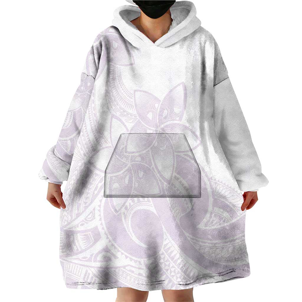 Polynesian Tribal Plumeria Lotu Tamaiti Wearable Blanket Hoodie Pastel Mauve - Polynesian Pride