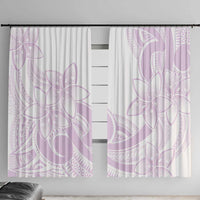 Polynesian Tribal Plumeria Lotu Tamaiti Window Curtain Pastel Mauve LT9 With Hooks Mauve - Polynesian Pride
