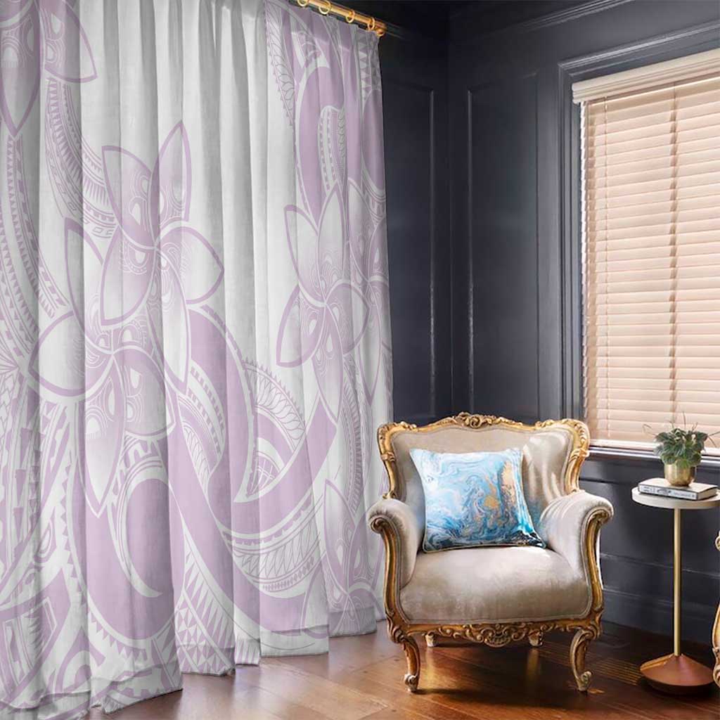 Polynesian Tribal Plumeria Lotu Tamaiti Window Curtain Pastel Mauve LT9 - Polynesian Pride