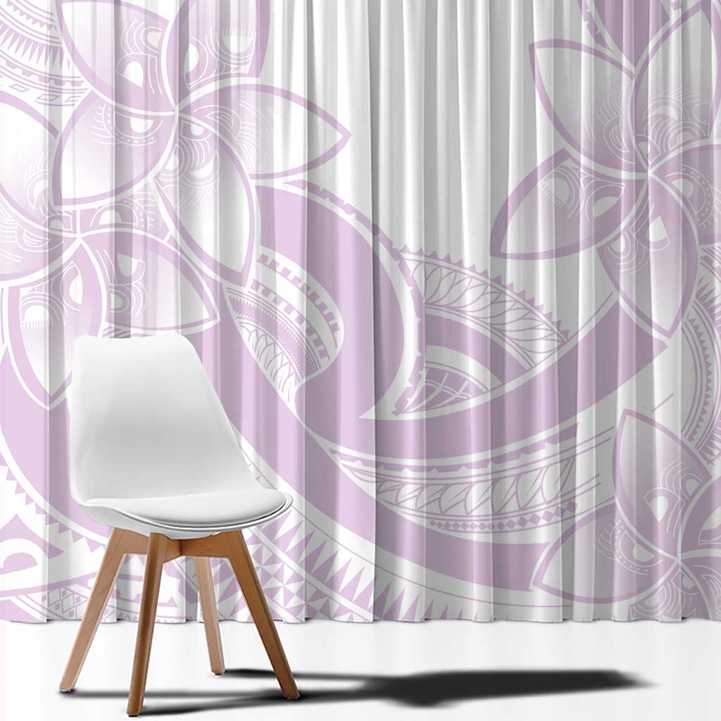 Polynesian Tribal Plumeria Lotu Tamaiti Window Curtain Pastel Mauve LT9 - Polynesian Pride