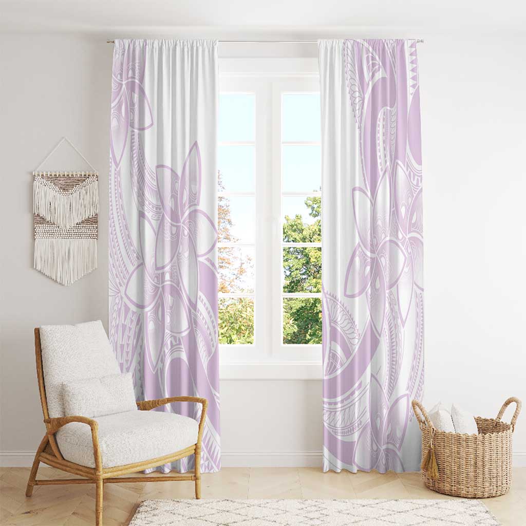 Polynesian Tribal Plumeria Lotu Tamaiti Window Curtain Pastel Mauve LT9 - Polynesian Pride
