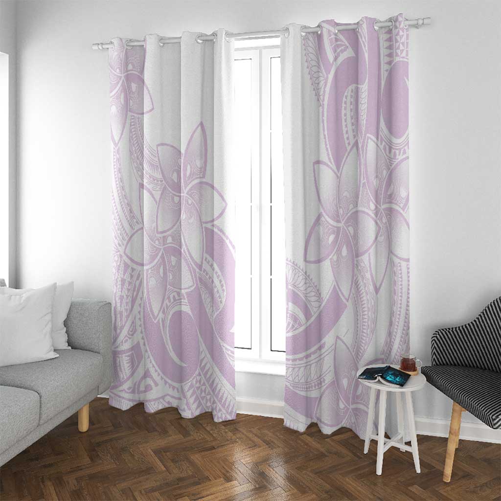 Polynesian Tribal Plumeria Lotu Tamaiti Window Curtain Pastel Mauve LT9 With Grommets Mauve - Polynesian Pride