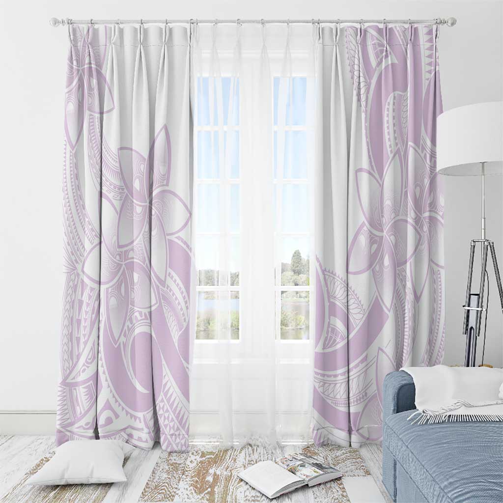 Polynesian Tribal Plumeria Lotu Tamaiti Window Curtain Pastel Mauve LT9 - Polynesian Pride