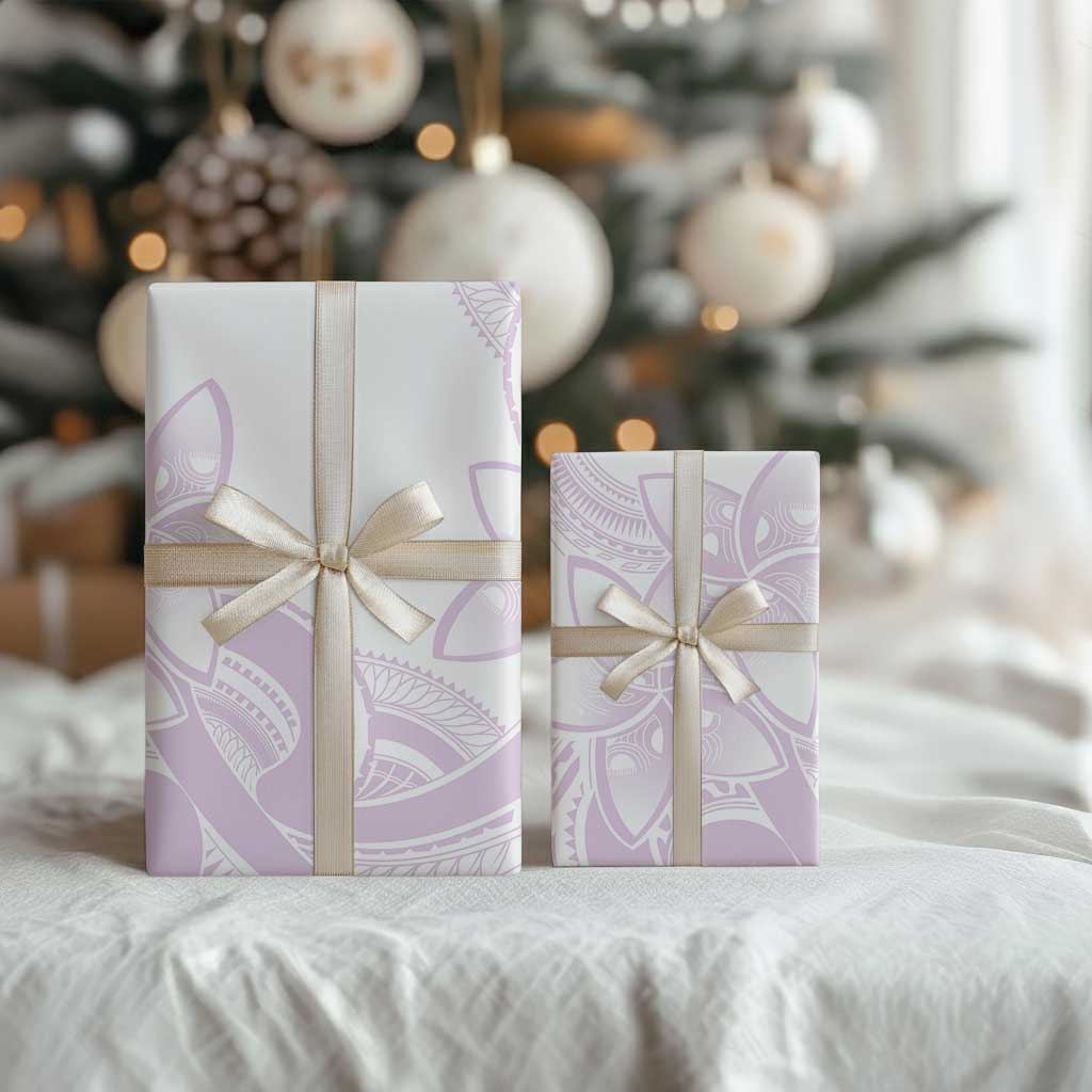 Polynesian Tribal Plumeria Lotu Tamaiti Wrapping Paper Pastel Mauve - Polynesian Pride