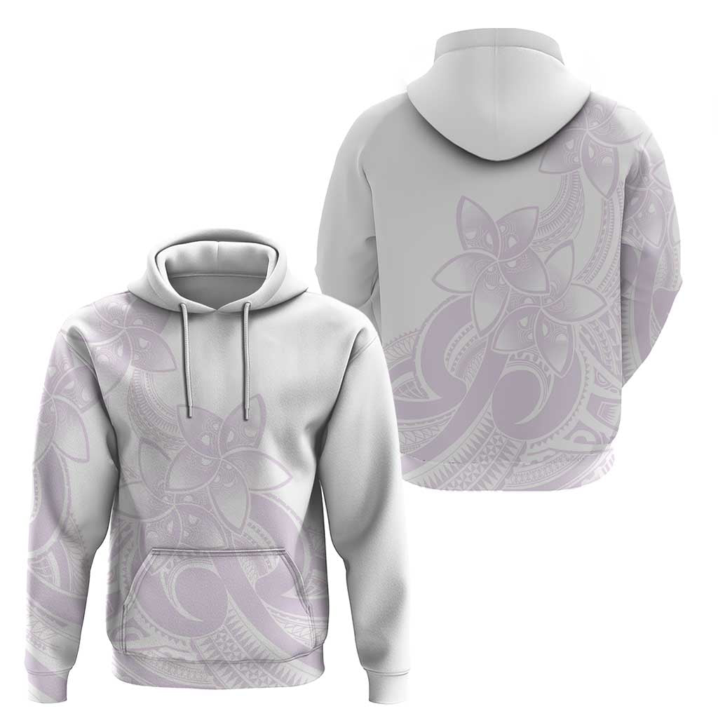 Polynesian Tribal Plumeria Lotu Tamaiti Zip Hoodie Pastel Mauve - Polynesian Pride