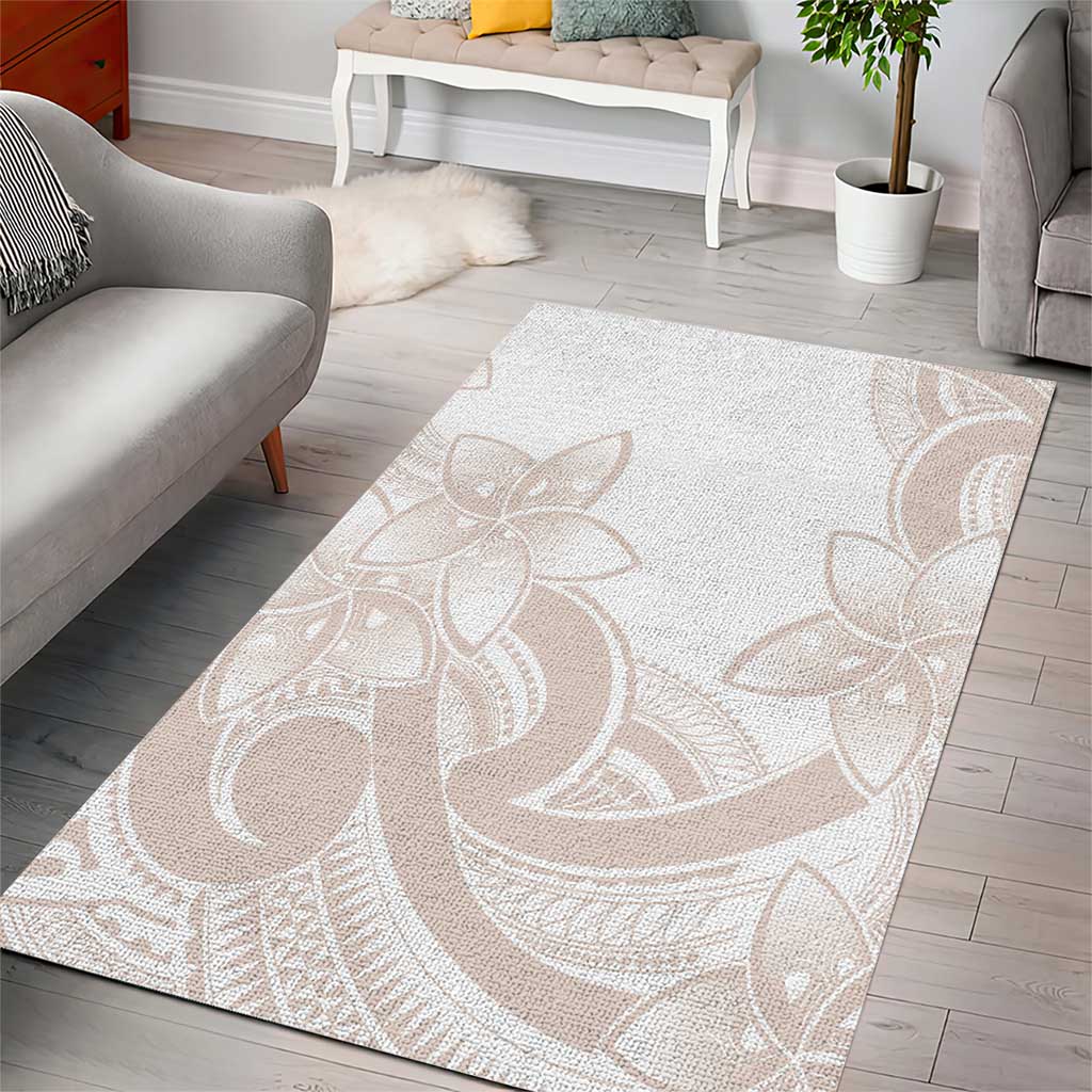 Polynesian Tribal Plumeria Lotu Tamaiti Area Rug Pastel Nude LT9 - Polynesian Pride