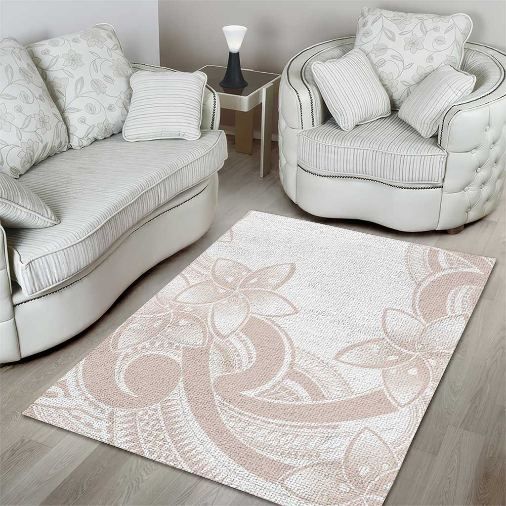 Polynesian Tribal Plumeria Lotu Tamaiti Area Rug Pastel Nude LT9 - Polynesian Pride