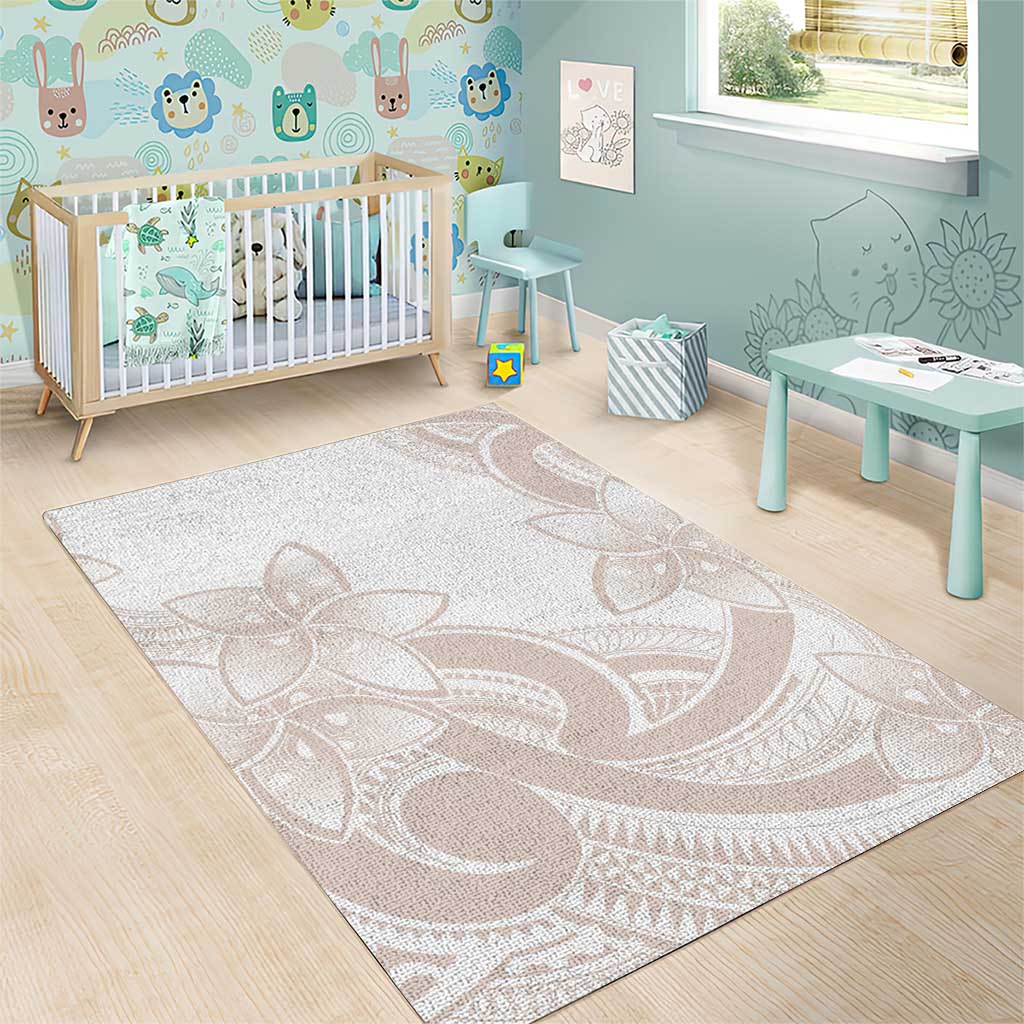 Polynesian Tribal Plumeria Lotu Tamaiti Area Rug Pastel Nude LT9 - Polynesian Pride