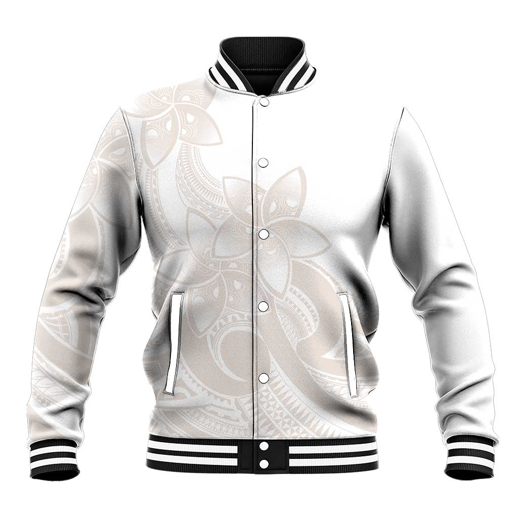 Polynesian Tribal Plumeria Lotu Tamaiti Baseball Jacket Pastel Nude LT9 Unisex Nude - Polynesian Pride