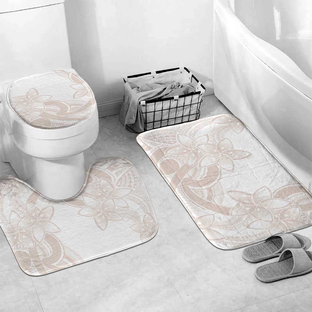 Polynesian Tribal Plumeria Lotu Tamaiti Bathroom Set Pastel Nude - Polynesian Pride