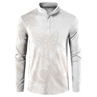 Polynesian Tribal Plumeria Lotu Tamaiti Button Sweatshirt Pastel Nude LT9 Nude - Polynesian Pride