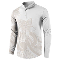 Polynesian Tribal Plumeria Lotu Tamaiti Button Sweatshirt Pastel Nude LT9 - Polynesian Pride